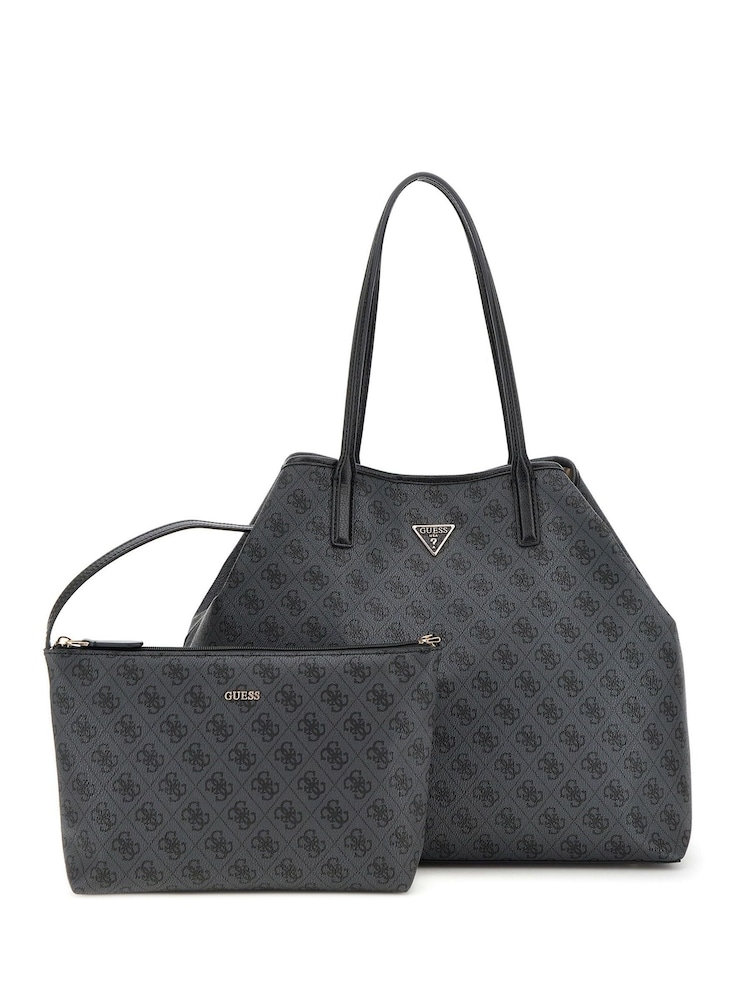 Preto/Cinza - Guess Victoria grande 2 em 1 bolsa Tote - Imagem 1 de 3