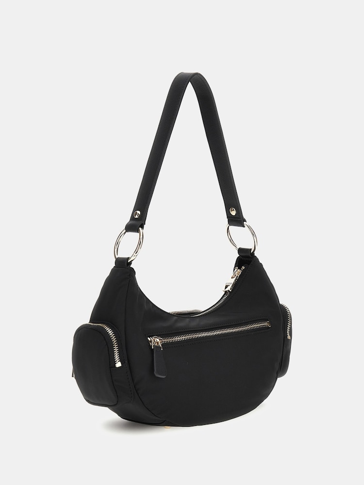 Guess Gemma Nylon Shoulder Black Bag - Image 2 of 4