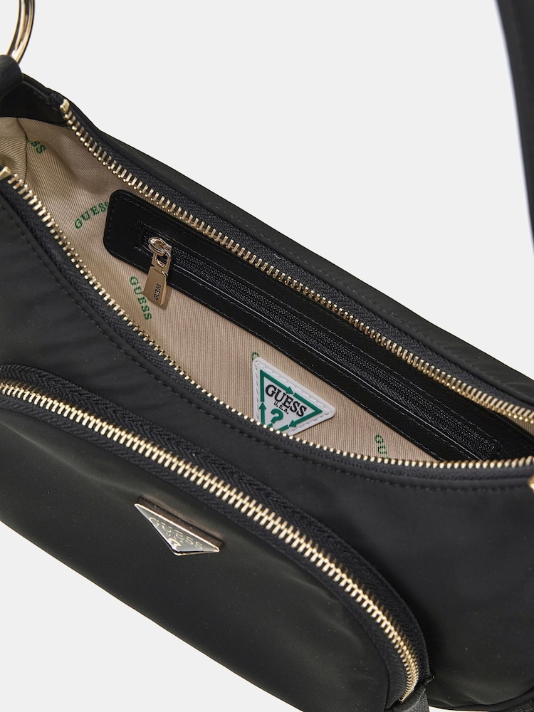 Guess Gemma Nylon Shoulder Black Bag - Image 3 of 4