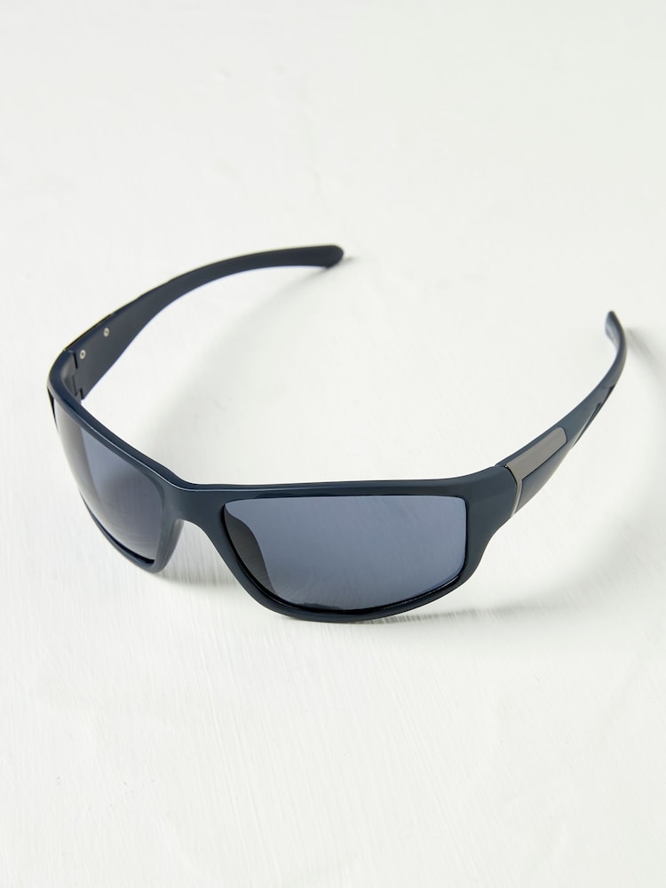 FatFace Navy Blue Wade Wrap Sunglasses - Image 2 of 2 FatFace Navy Blue Wade Wrap Sunglasses - Image 2 of 2