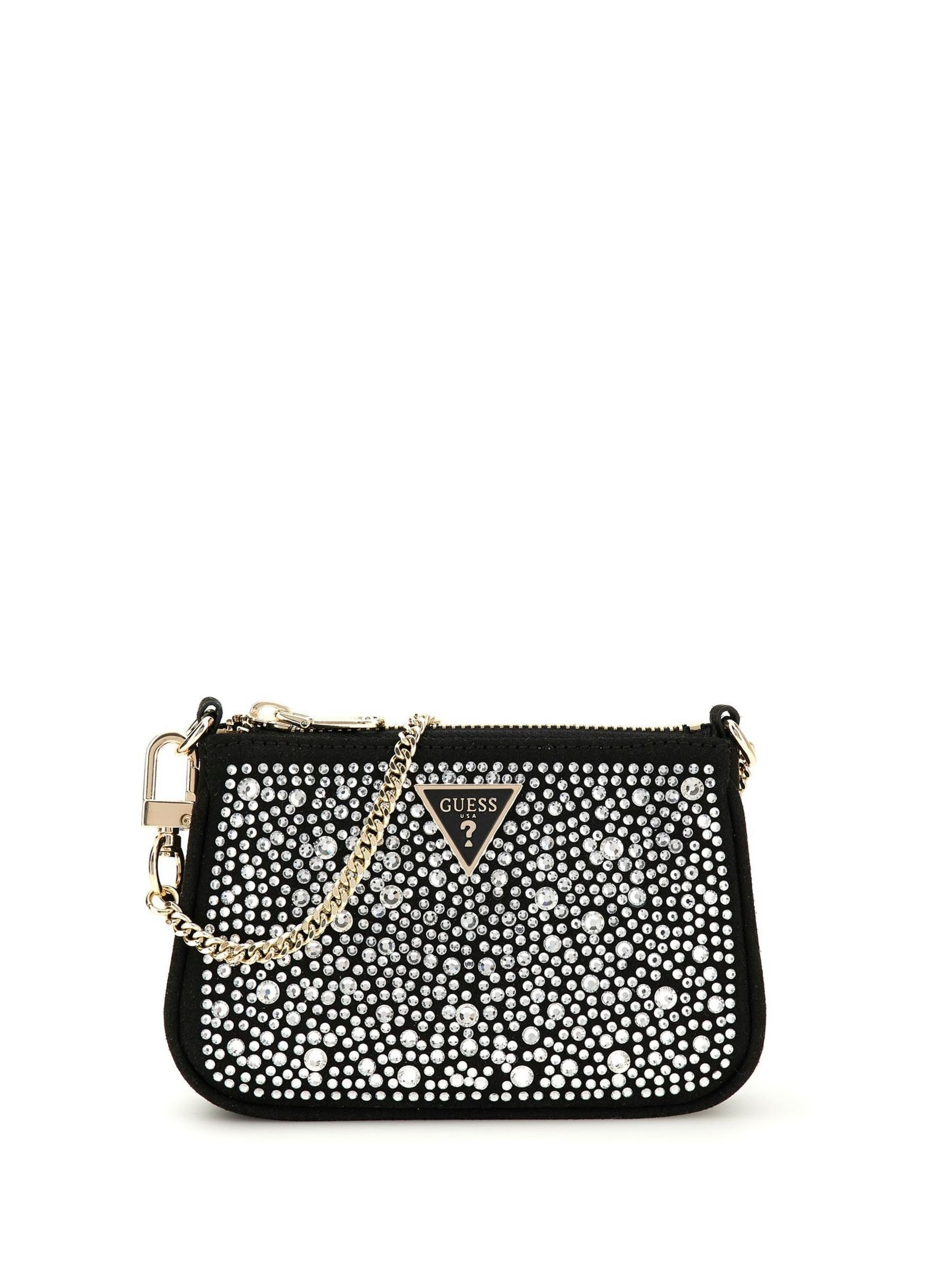 キラキラ【Guess Diamente】 スモールチェーン財布 Next：日本 ブラック - Guess Diamente スモールチェーン財布