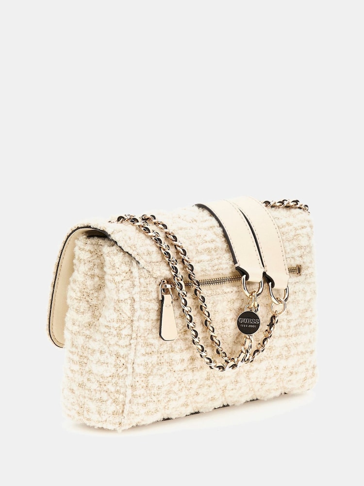 Guess Giully Convertible Tweed Crossbody Bag - Image 2 of 5 Guess Giully Convertible Tweed Crossbody Bag - Image 2 of 5