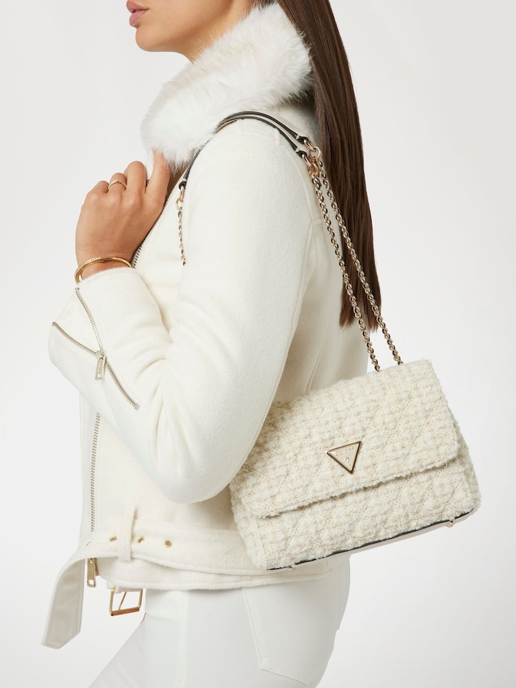 Guess Giully Convertible Tweed Crossbody Bag - Image 5 of 5 Guess Giully Convertible Tweed Crossbody Bag - Image 5 of 5