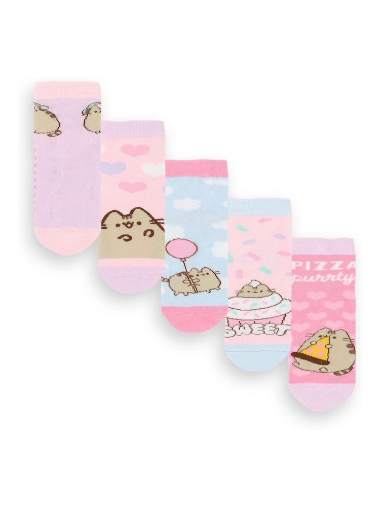 Vanilla Underground Pink Girls Pusheen Socks 5 Pack - Image 1 of 5