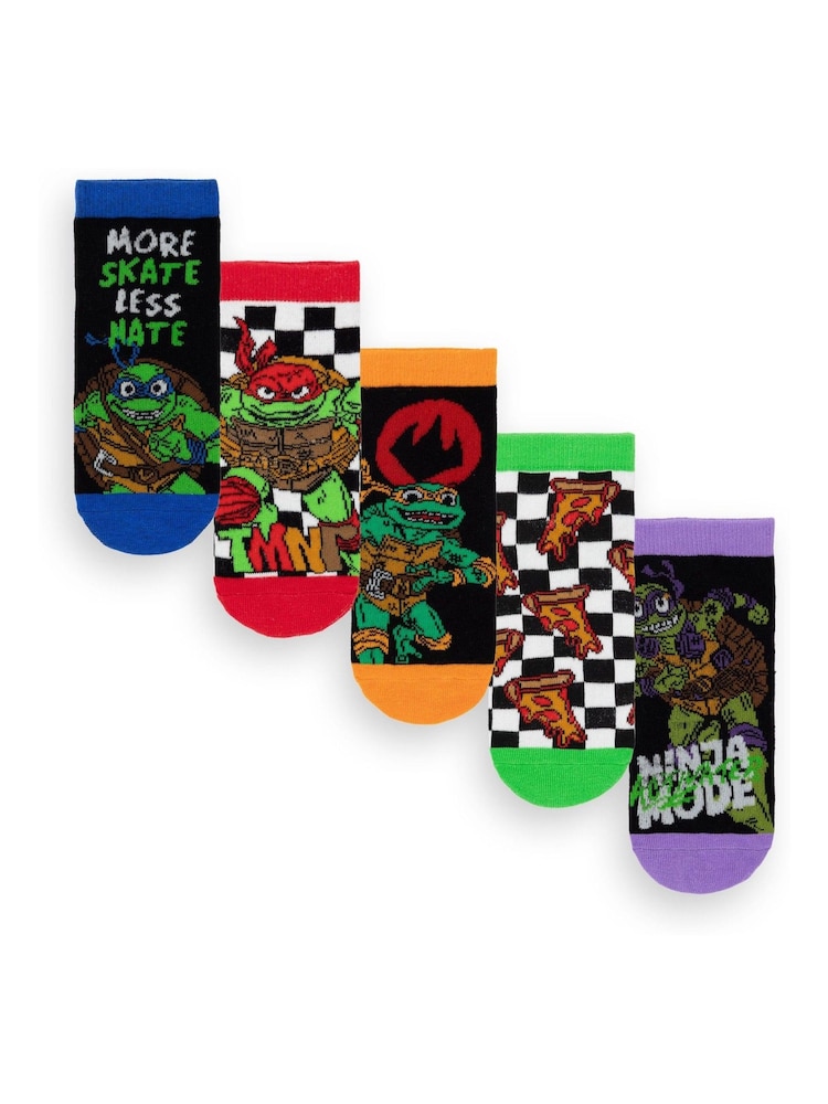 Vanilla Underground Black Boys Teenage Mutant Ninja Turtles Socks 5 Pack - Image 1 of 6