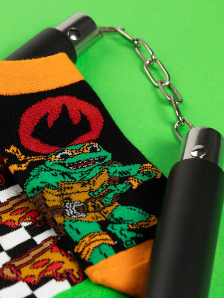 Vanilla Underground Black Boys Teenage Mutant Ninja Turtles Socks 5 Pack - Image 2 of 6