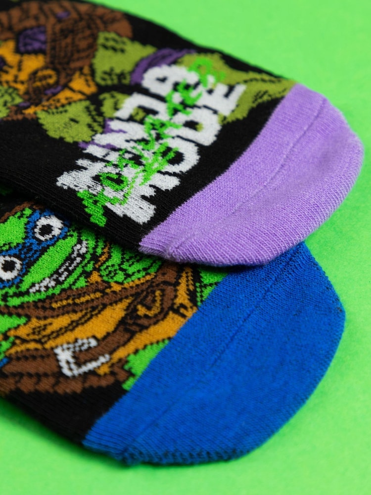 Vanilla Underground Black Boys Teenage Mutant Ninja Turtles Socks 5 Pack - Image 6 of 6