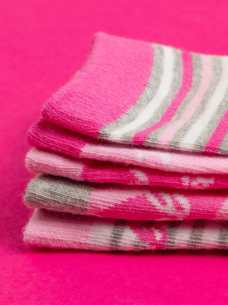 Vanilla Underground Pink Girls Barbie Socks 5 Pack - Image 4 of 5