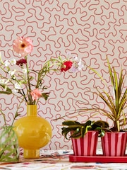 Harlequin Wiggle CarnelianRose Quartz Sophie Robinson 10M Wallpaper - Image 2 of 3