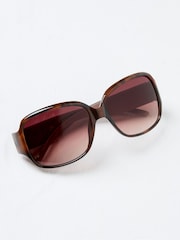 FatFace Tortoiseshell Brown Olivia Oversized Sunglasses - Image 1 of 2