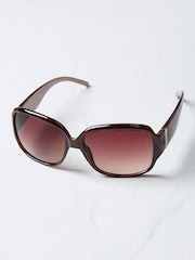 FatFace Tortoiseshell Brown Olivia Oversized Sunglasses - Image 2 of 2