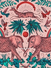 Clarke and Clarke Zambezi Pink Emma J Shipley Wilderie Zambezi 10M Wallpaper - Image 1 of 1