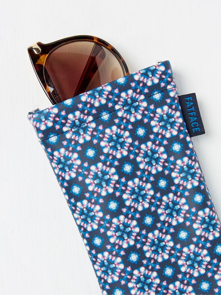 FatFace Navy Geometric Print Sunglasses Case - Image 2 of 2