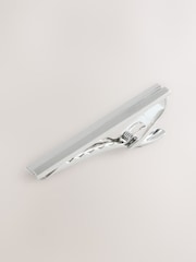 Silver Tone Stepped Tie Clip - Image 1 of 3