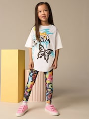 White/Blue Graffiti Oversized T-Shirt and Leggings Set (3-16yrs) - Image 1 of 6