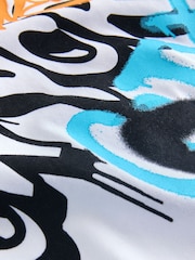 White/Blue Graffiti Oversized T-Shirt and Leggings Set (3-16yrs) - Image 6 of 6