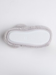Boux Avenue Cosy Grey Plush Slipper Boots - Image 4 of 5