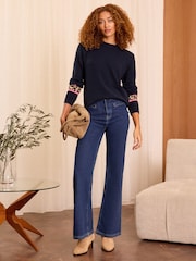 Bleumarin - Love & Roses Cozy Imprimeu animal Block Pulover - Image 4 of 4