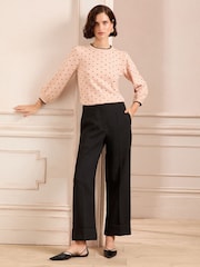 Pull Love & Roses à pois et col festonné - Image 4 of 4