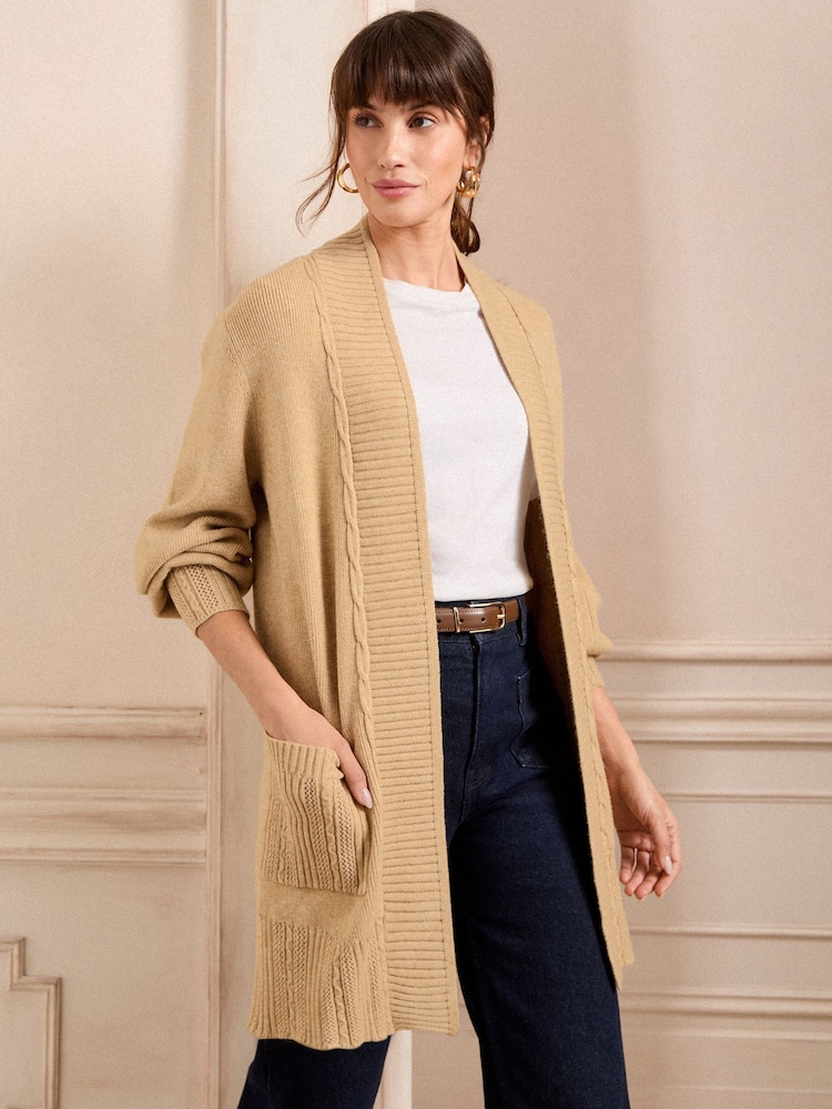 Love & Roses Beige Cardigan - Image 1 of 4