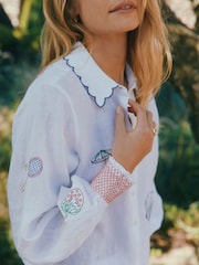 Joules Orla Embroidered Linen Shirt - Imagen 2 de 16