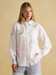 Joules Orla Embroidered Linen Shirt - Imagen 4 de 16
