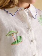 Joules Orla Embroidered Linen Shirt - Imagen 8 de 16