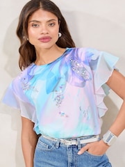 Camiseta estampada com detalhes Lipsy - Imagem 1 de 4
