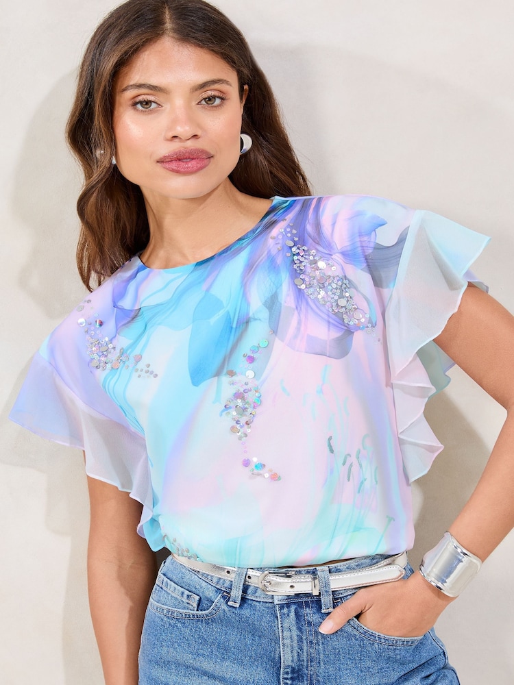 Camiseta estampada com detalhes Lipsy - Imagem 1 de 4