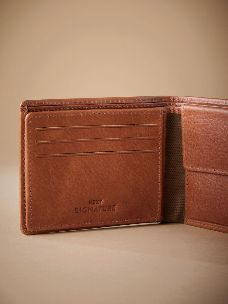 Tan Brown Signature Leather Extra Capacity Wallet - Image 3 of 4