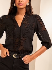 Lipsy Black Tie Neck Blouse - Image 3 of 4