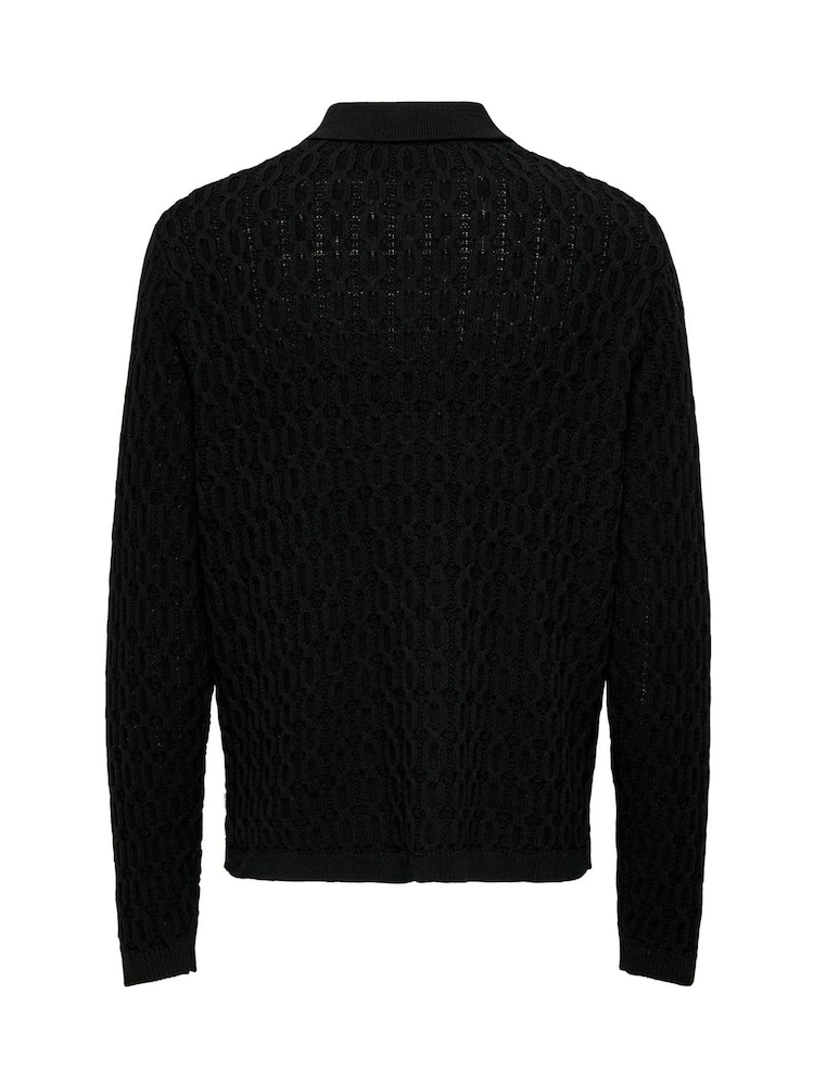 Only & Sons Black Polo Neck Knitted Jumper - Image 6 of 6
