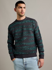 Only & Sons Grey Boucle Textured Crew Knit Jumper - Image 1 of 6