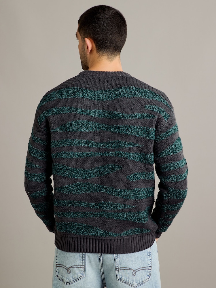 Only & Sons Grey Boucle Textured Crew Knit Jumper - Image 2 of 6