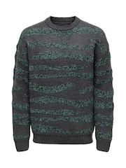 Only & Sons Grey Boucle Textured Crew Knit Jumper - Image 5 of 6
