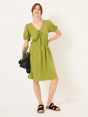 Olive Green Nell Jersey Dress - Image 3 of 9