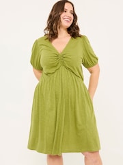 Olive Green Nell Jersey Dress - Image 5 of 9