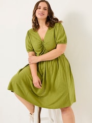 Olive Green Nell Jersey Dress - Image 7 of 9