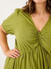 Olive Green Nell Jersey Dress - Image 8 of 9
