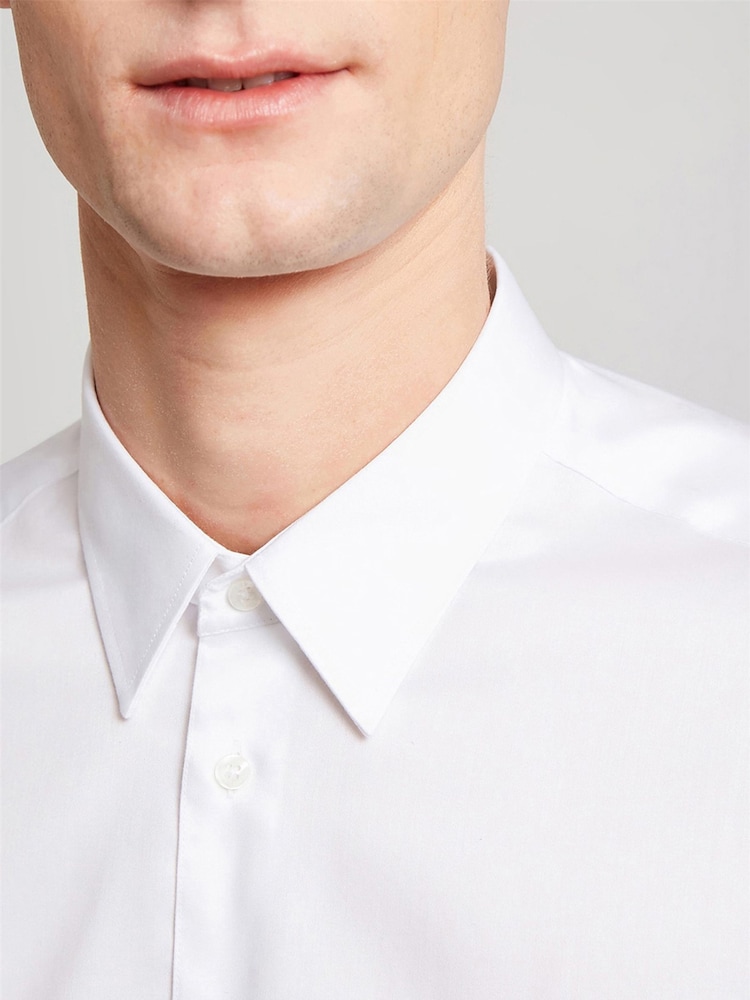Ted Baker Tailoring 100% Cotton Regular Holme Strech White Shirt - Image 3 of 4