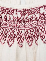Mango Cream Embroidered Details 100% Cotton Blouse - Image 3 of 3