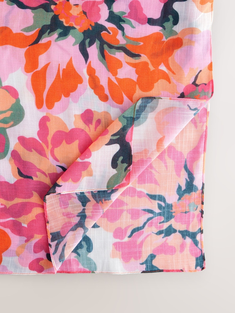 Bright Floral Lightweight Scarf - Image 5 of 6