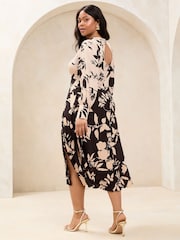 Weiß - Lipsy Langarm-Midikleid mit Schlitzdetails - Image 4 of 4