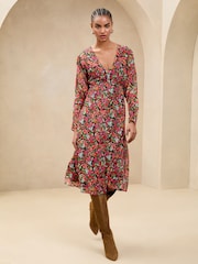 Lipsy V-Neck Batwing Sleeve Midi Dress - Imagen 1 de 4