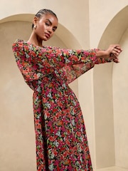 Lipsy V-Neck Batwing Sleeve Midi Dress - Imagen 2 de 4