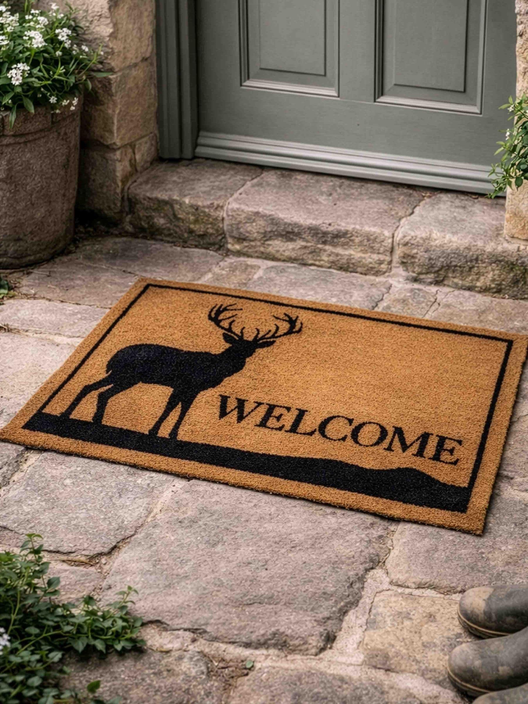 Gallery Home Brown Stag Silhouette Welcome Doormat