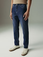 Mid Blue Slim Fit Lightweight Stretch Denim Jeans - Image 1 of 12