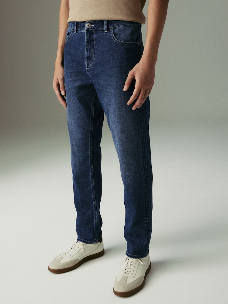 Mid Blue Slim Fit Lightweight Stretch Denim Jeans - Image 1 of 12