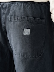 Azul escuro - Waist Calça Linen Denim jeans com elástico - Imagem 7 de 12