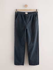 Azul escuro - Waist Calça Linen Denim jeans com elástico - Imagem 8 de 12